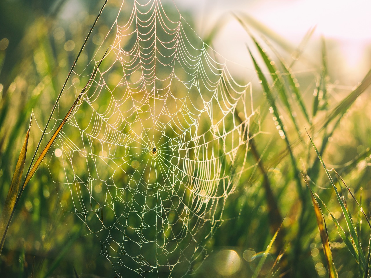 spider web green free photo