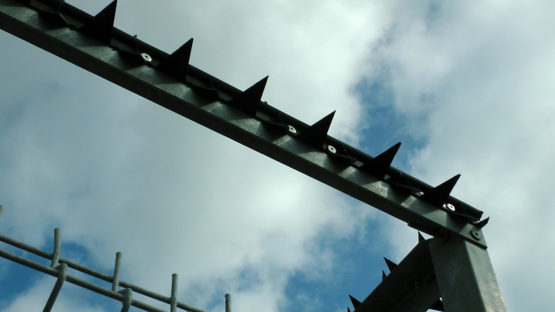spiked security fence top spikes spike free photo
