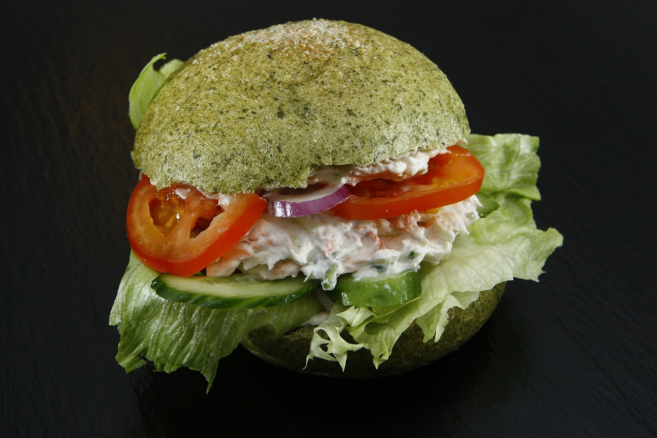 spinach dumpling sandwich bun salad free photo