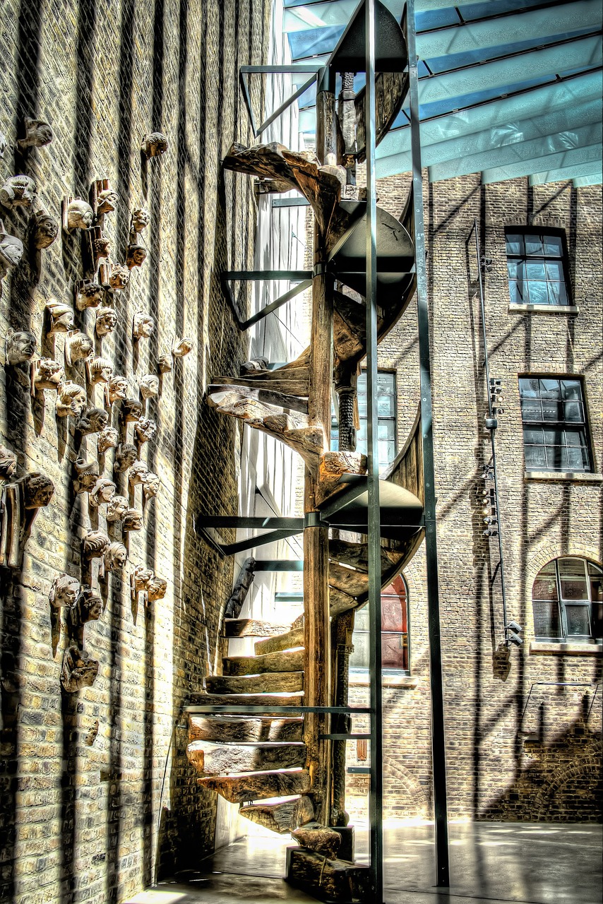 spiral ladder architecture free photo