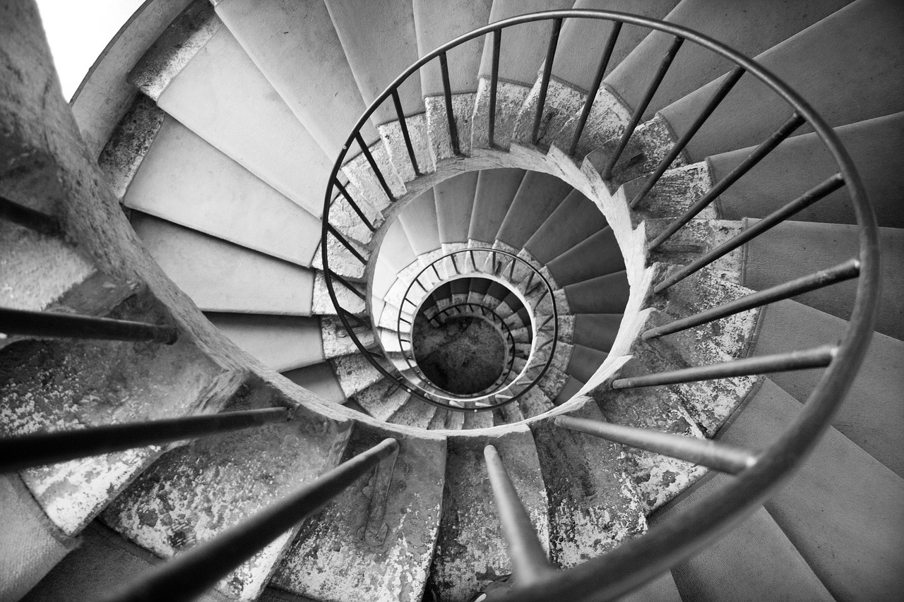 spiral stair  old  stone free photo