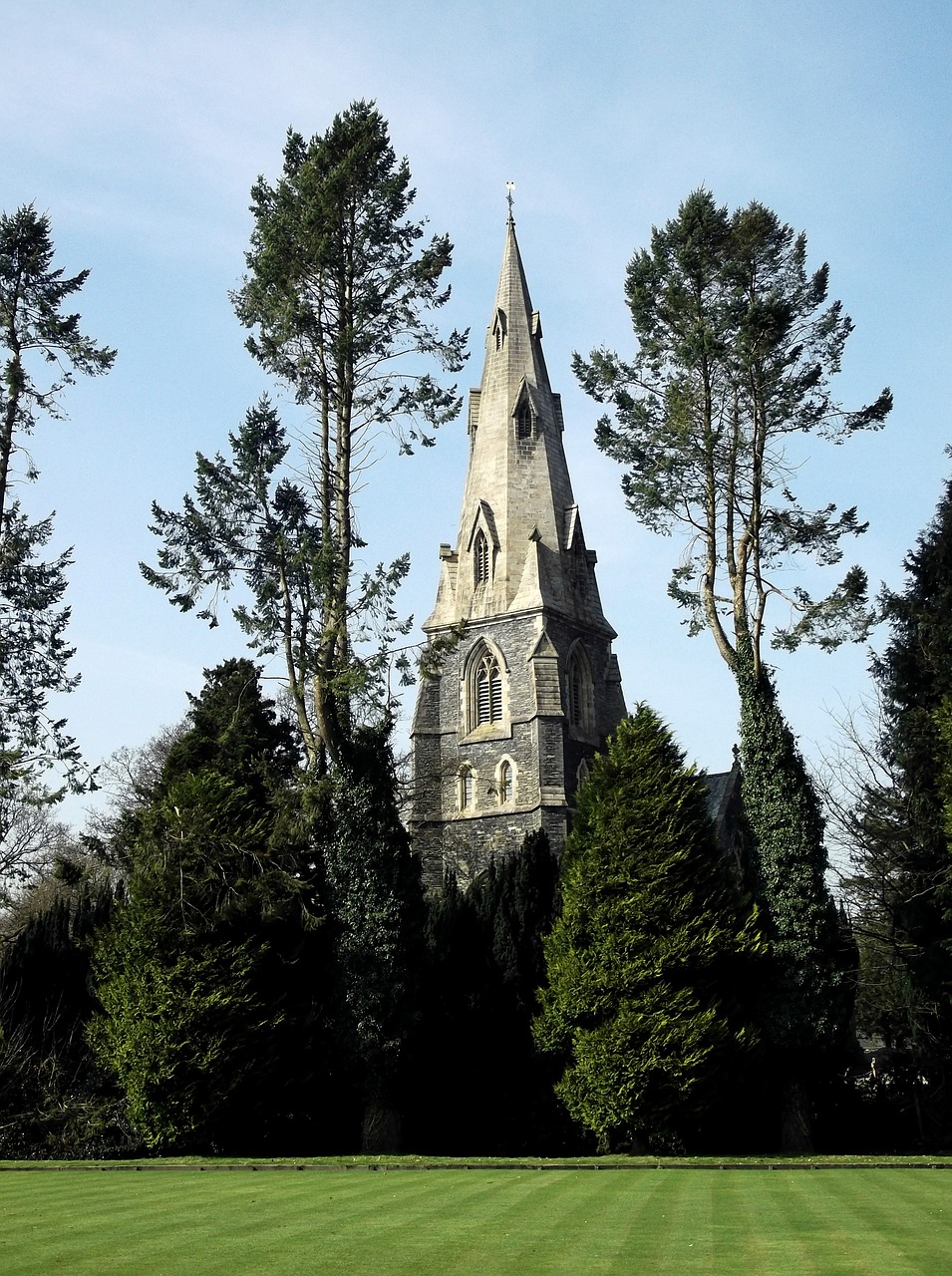 spire church park free photo