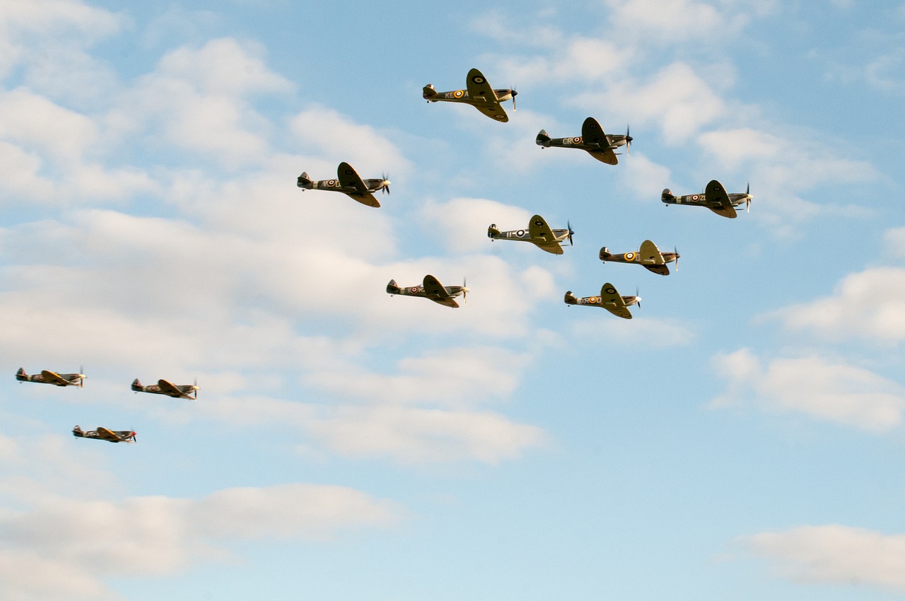 spitfires flypast airshow free photo