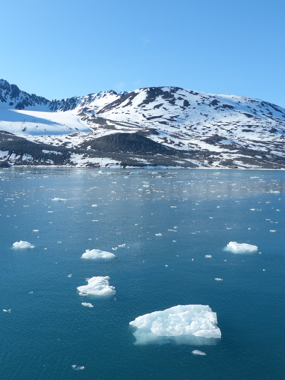 spitsbergen ice floes ice free photo