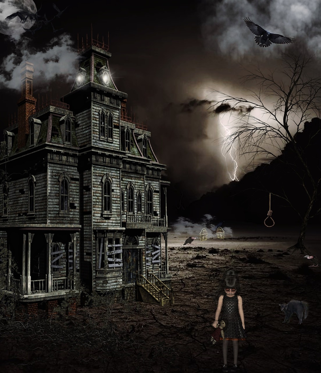 spooky horror mystery free photo