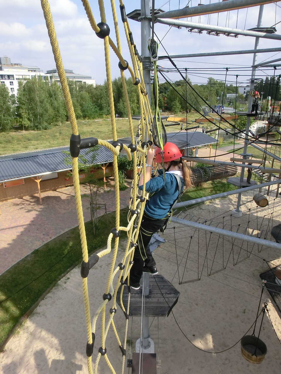 sport climb cable construction free photo