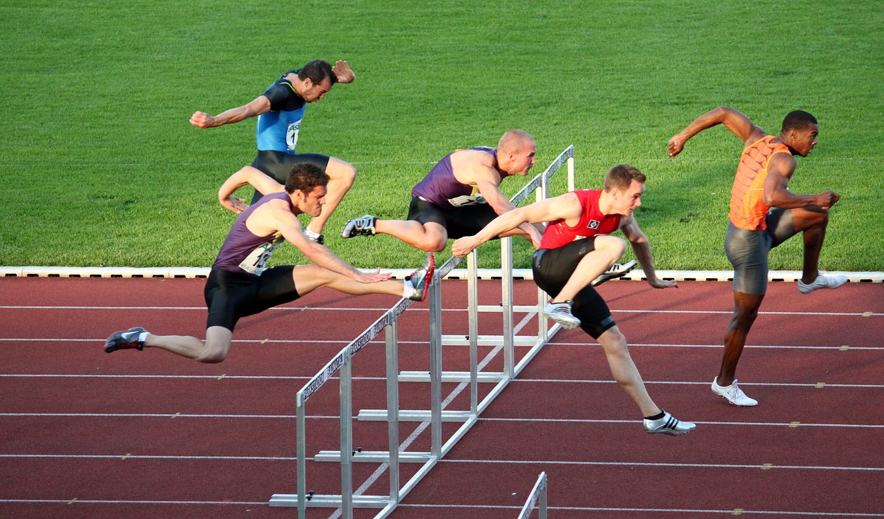 sport athletics sprint hurdles athlete free photo