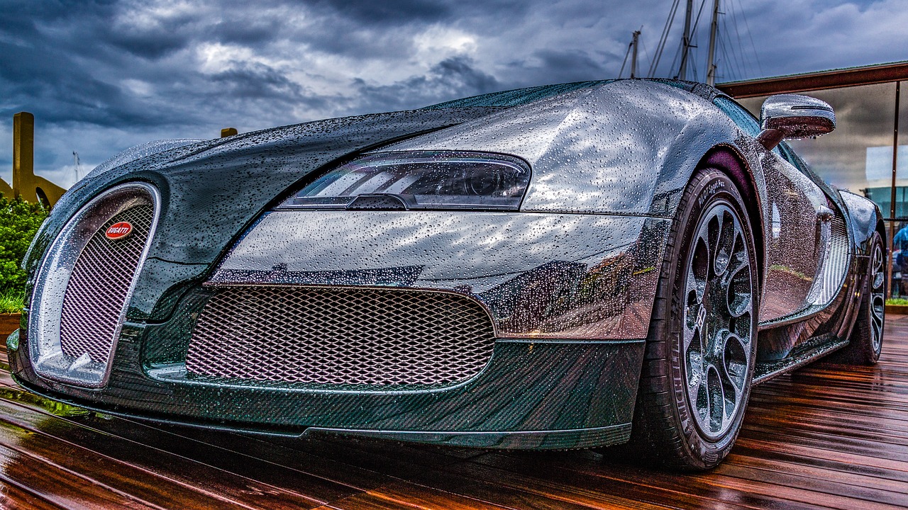 sports car  bugatti  raindrop free photo