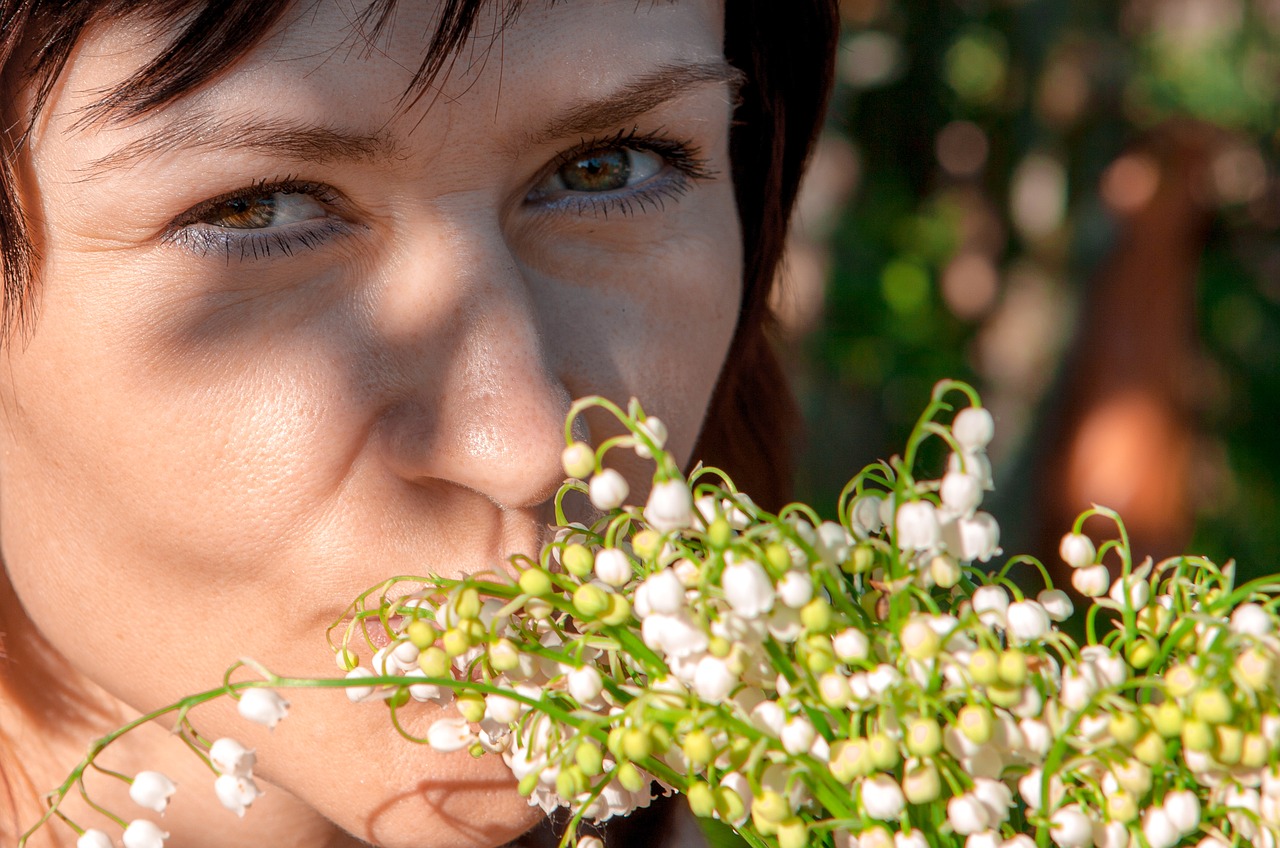 spring lilies of the valley girl free photo