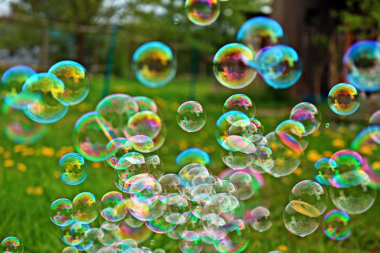 spring soap bubble meadow free photo
