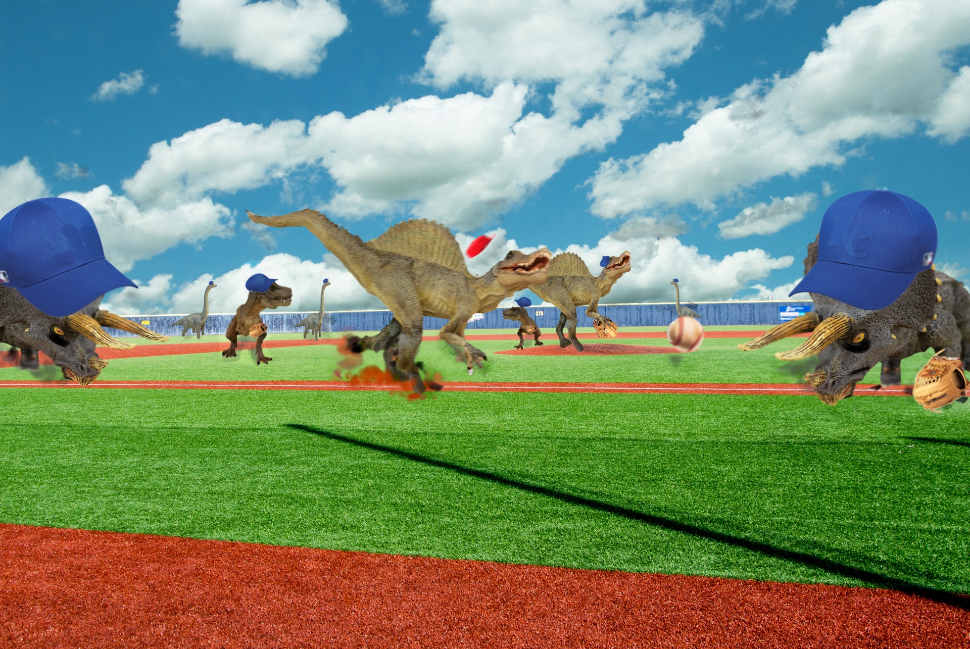 dinosaur baseball diamond free photo
