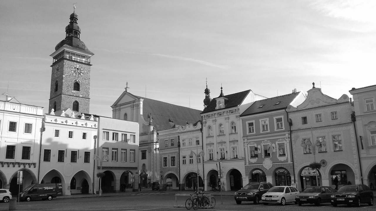 square czech budejovice black tower free photo