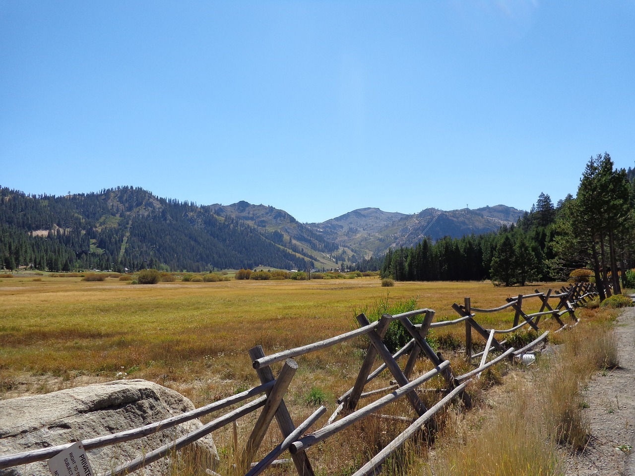 squaw valley fence meadow free photo