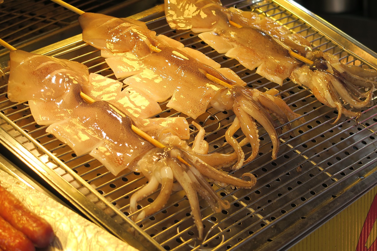 squid  seafood  barbecue free photo