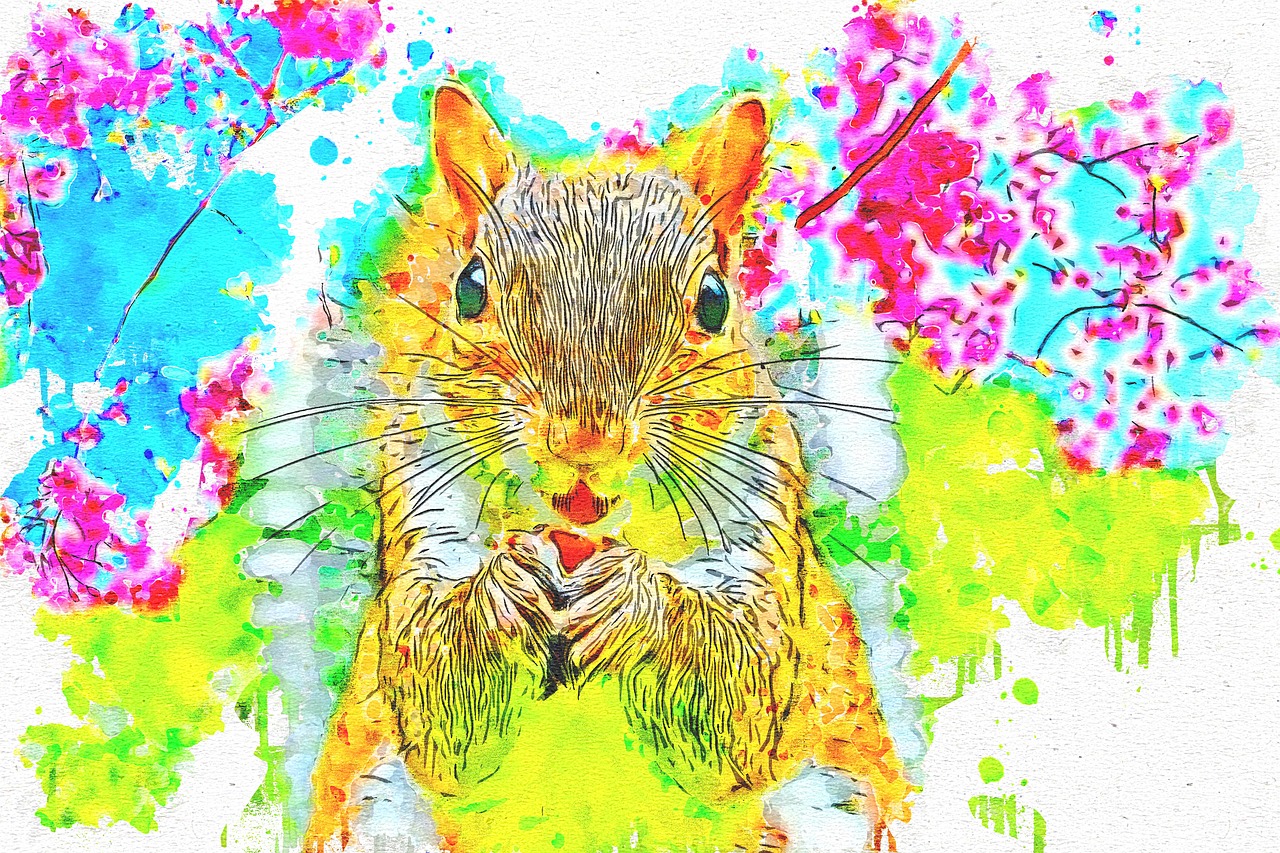 Ate art. Squirrel Watercolor.