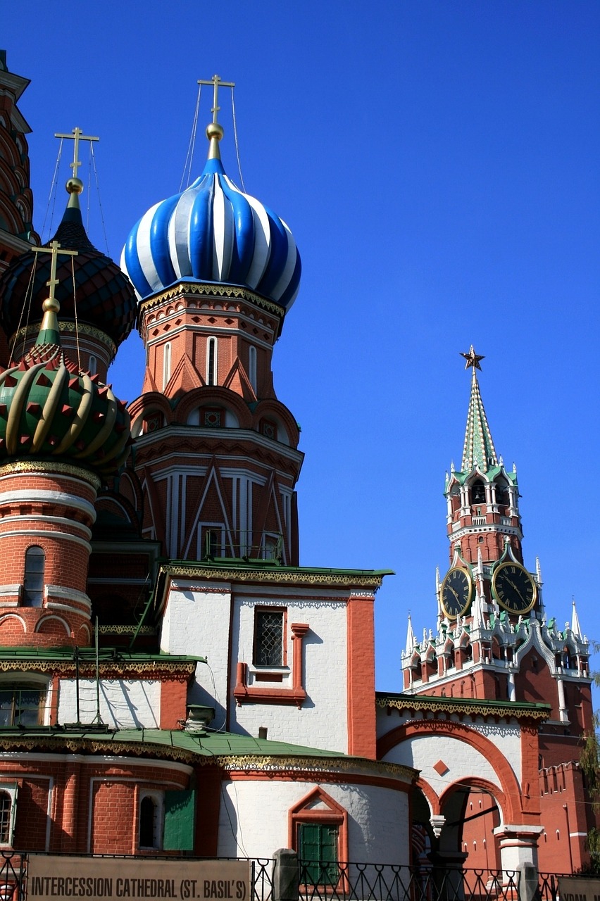 st basil's church colorful cupolas patterned domes free photo