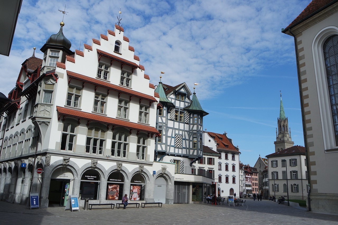 st gallen old town timber framed houses free photo