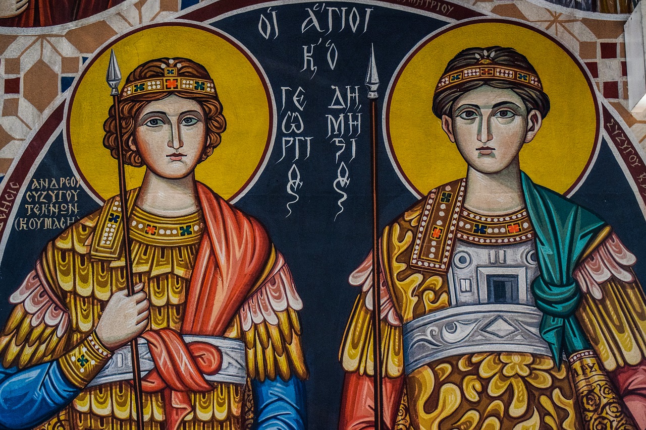 st george and st demetrius saint iconography free photo