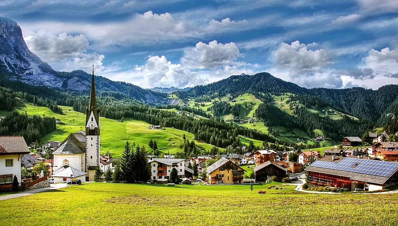 st leonhard dolomites mountains free photo