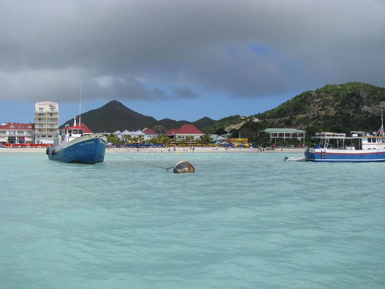 st maarten beach boat free photo