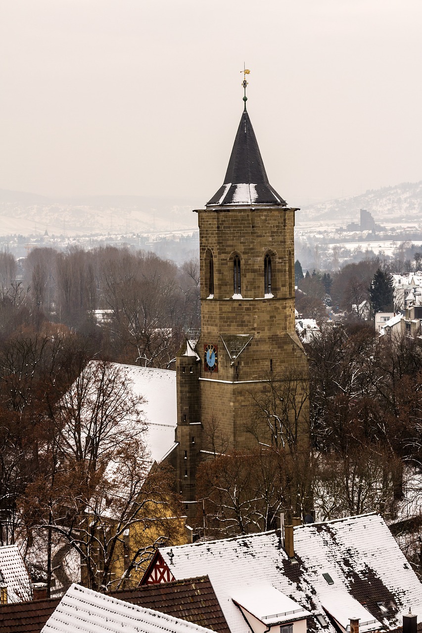 st michael's church waiblingen winter free photo