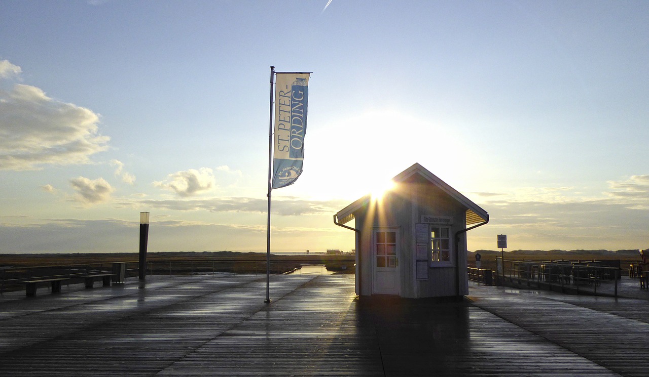 st peter-ording sunset holiday free photo