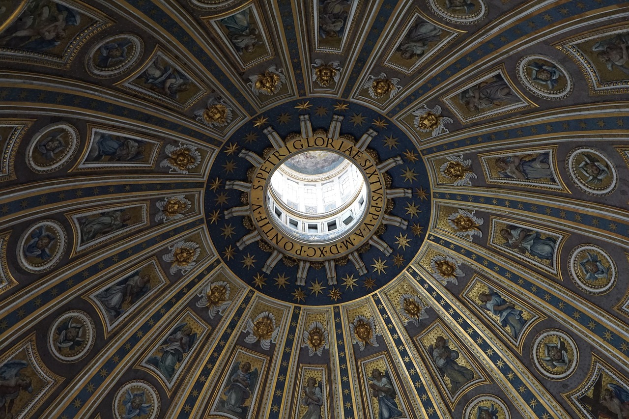 st peters basilica dome interior free photo