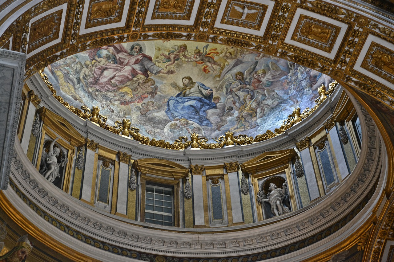 st peter's basilica cover fresco rome free photo