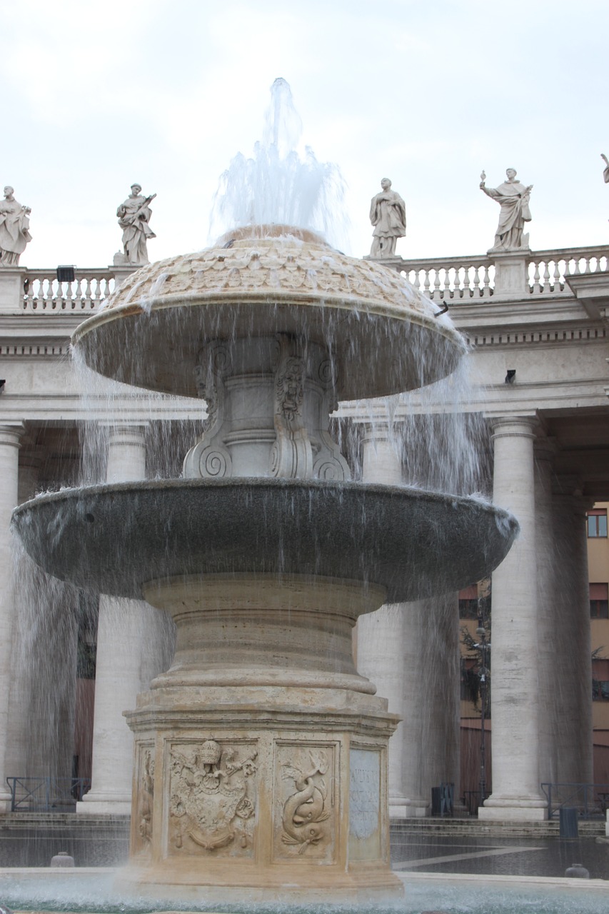st peter's square fountain water free photo