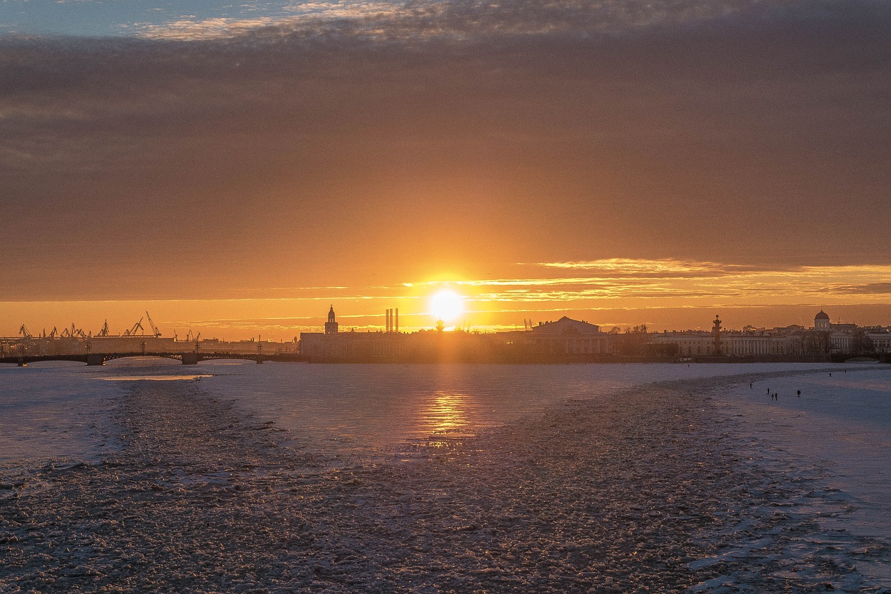 st petersburg sunset beauty free photo