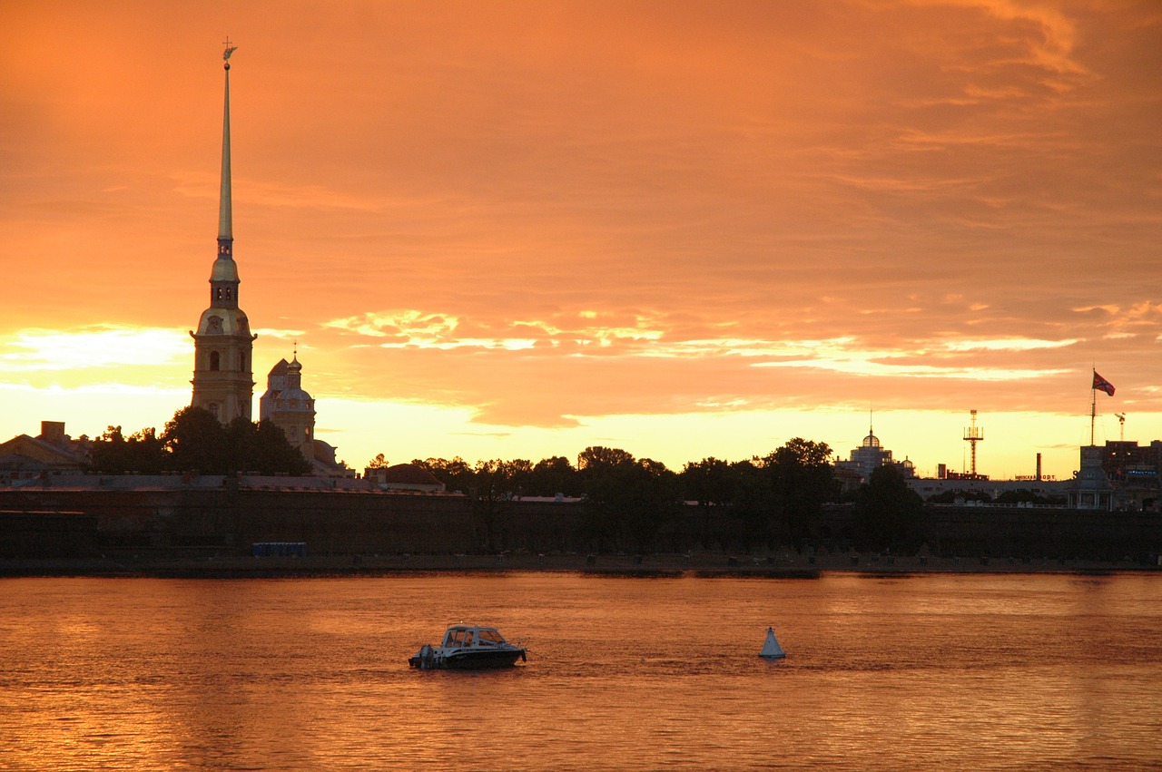 st petersburg russia sunset the peter and paul fortress free photo