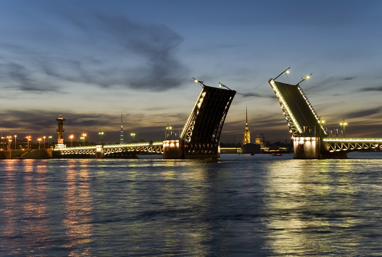 st petersburg russia bridge river free photo