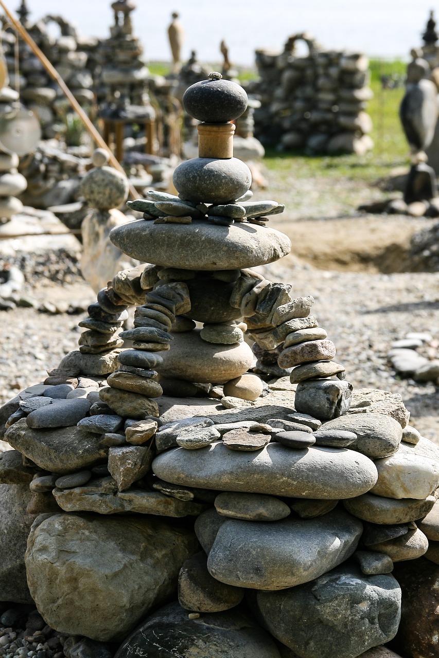 stack stones pebbles balance free photo