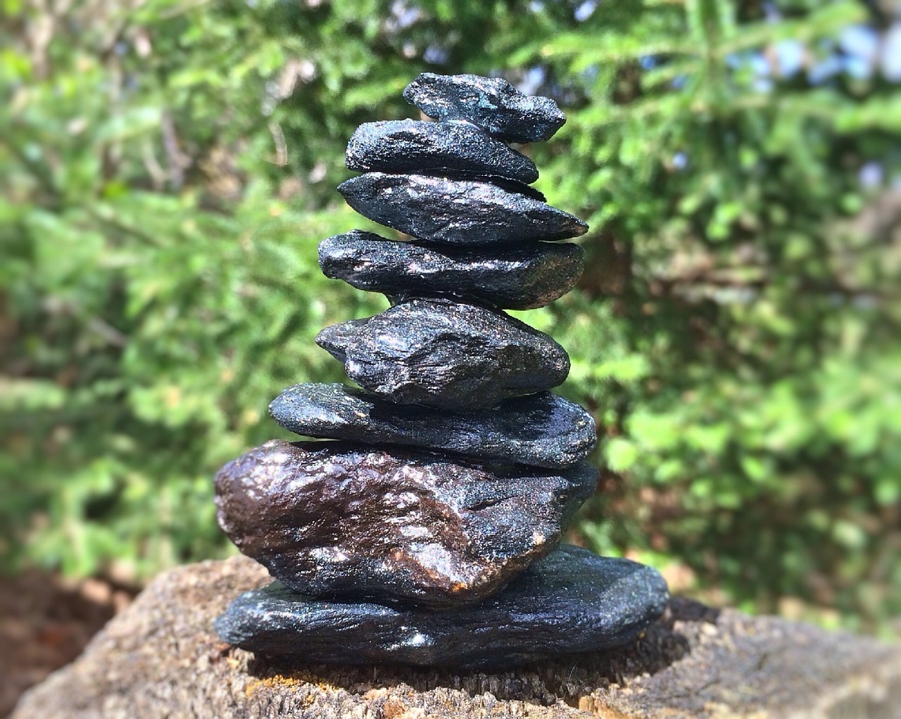 stacked stones magnetite free photo