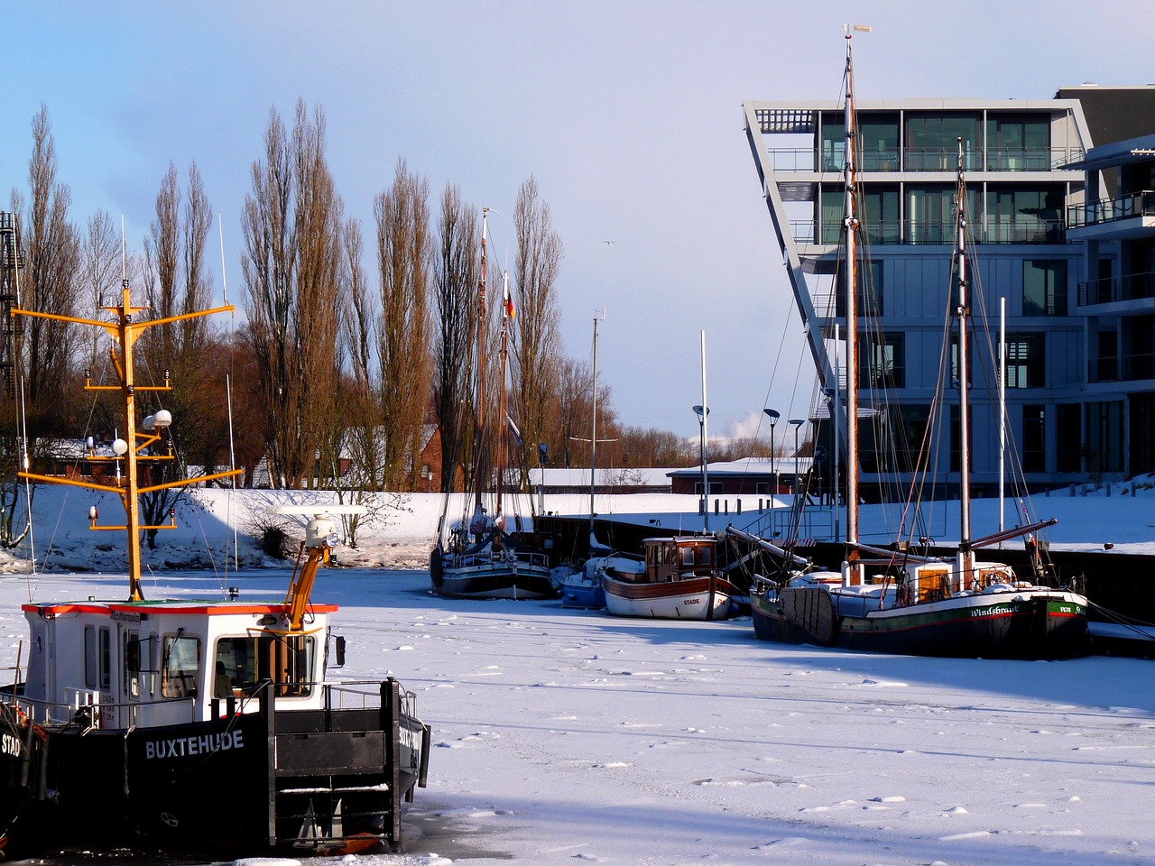 stade hanseatic city winter free photo