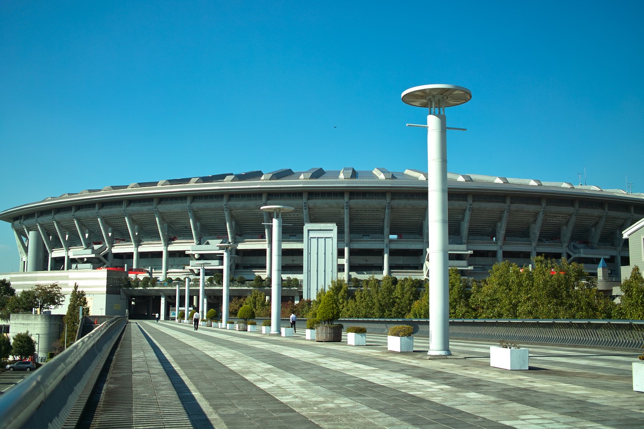 stadium shin-yokohama soccer field free photo