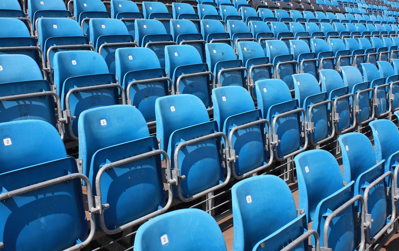 stadium chairs blue free photo