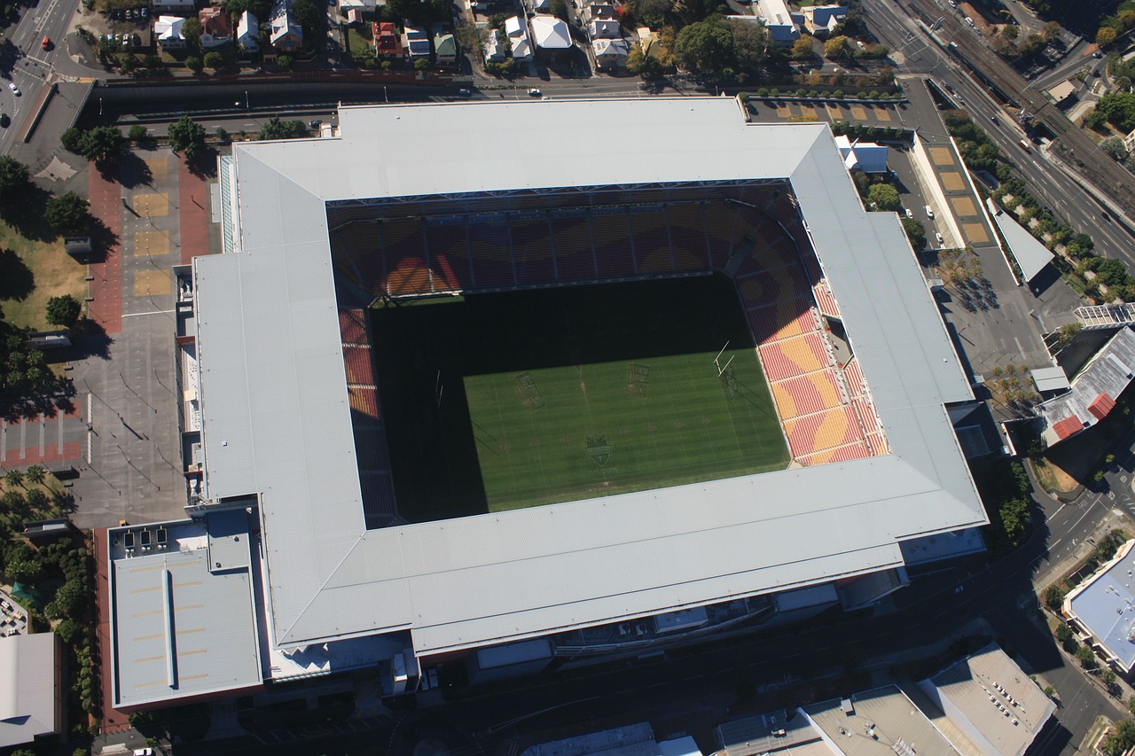stadium brisbane aerial view free photo