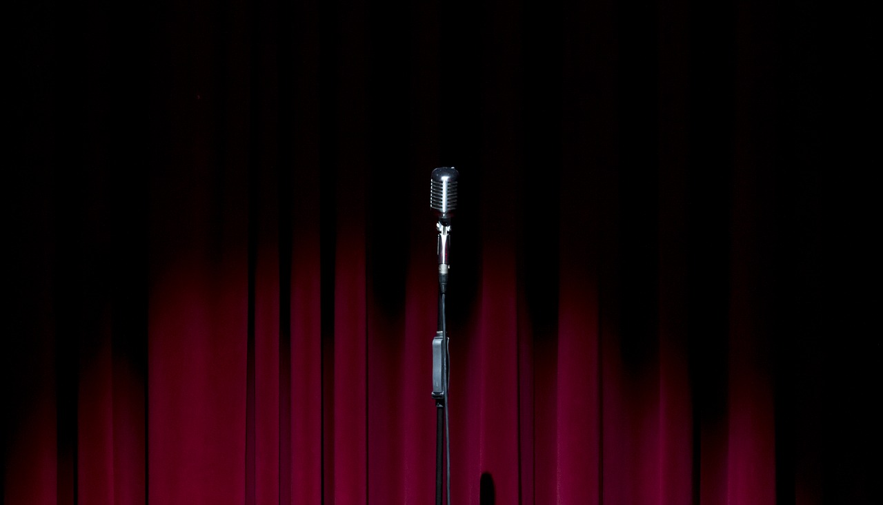 stage curtain microphone free photo