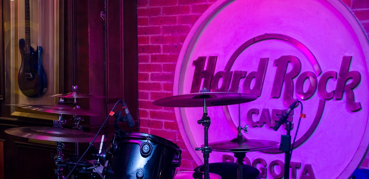stage hard rock cafe drums free photo