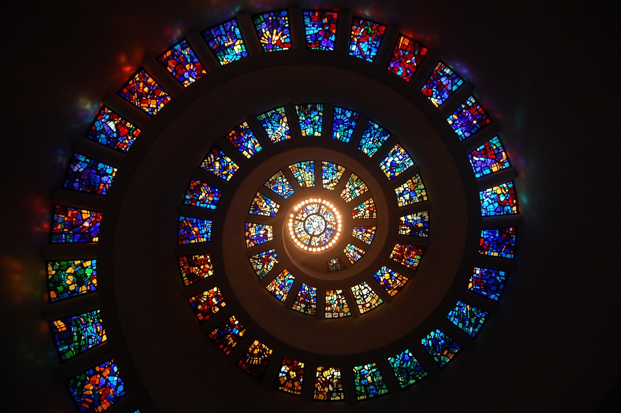 stained glass spiral circle free photo
