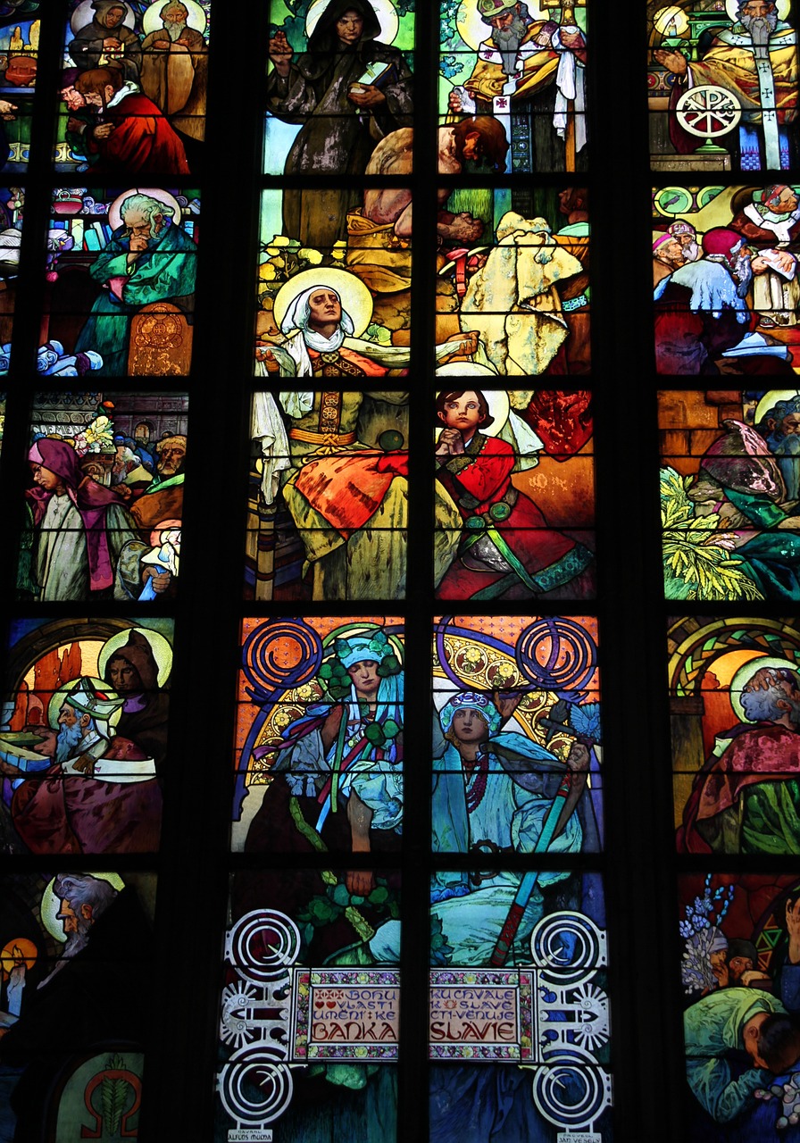 stained glass church stained glass window free photo