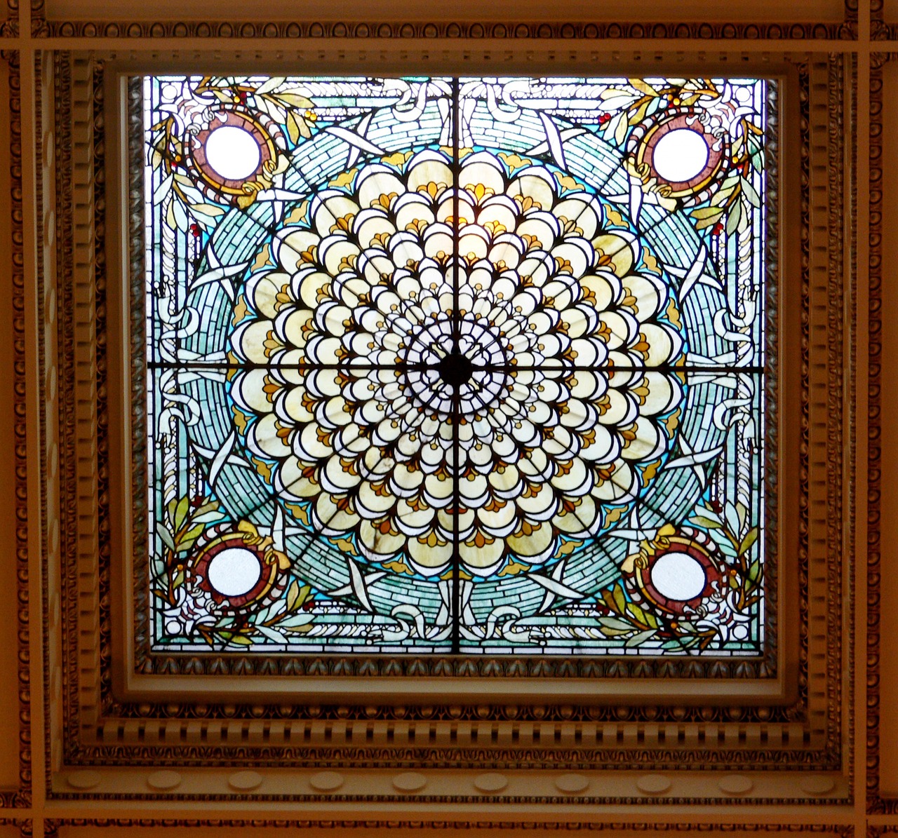 stained glass window library of congress free photo