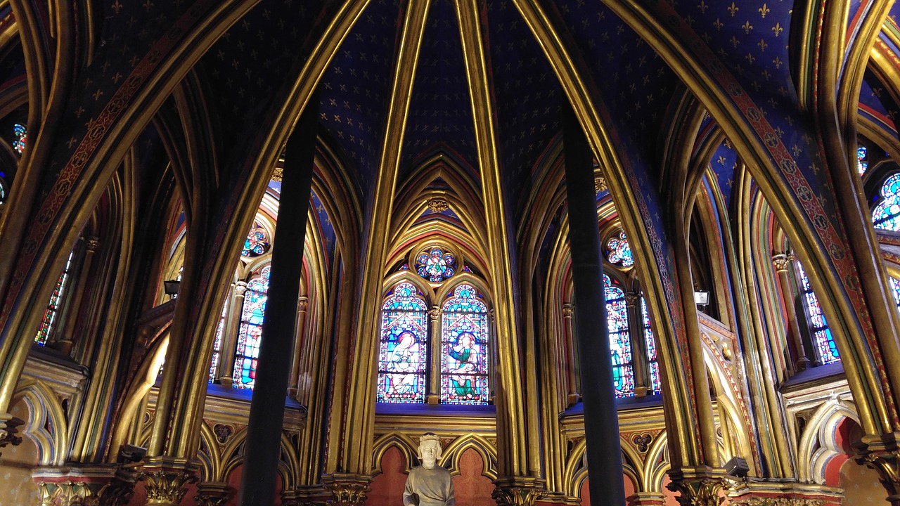 stained glass sainte chapelle paris free photo