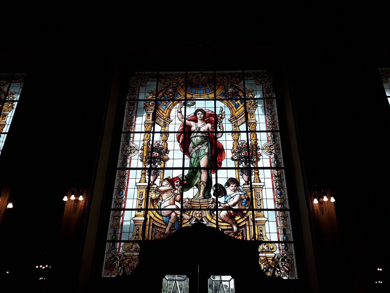 stained glass art theatre free photo