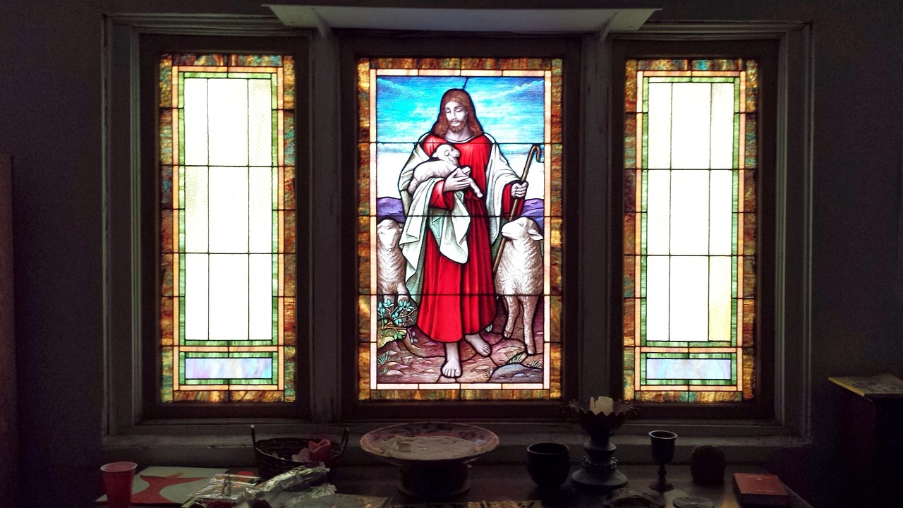 stained glass jesus light free photo