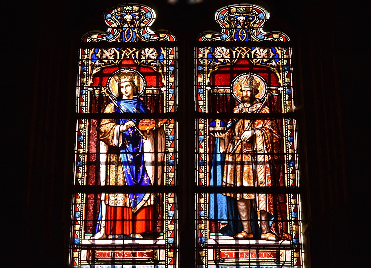 stained glass  stained glass windows  church of saint denis amboise free photo