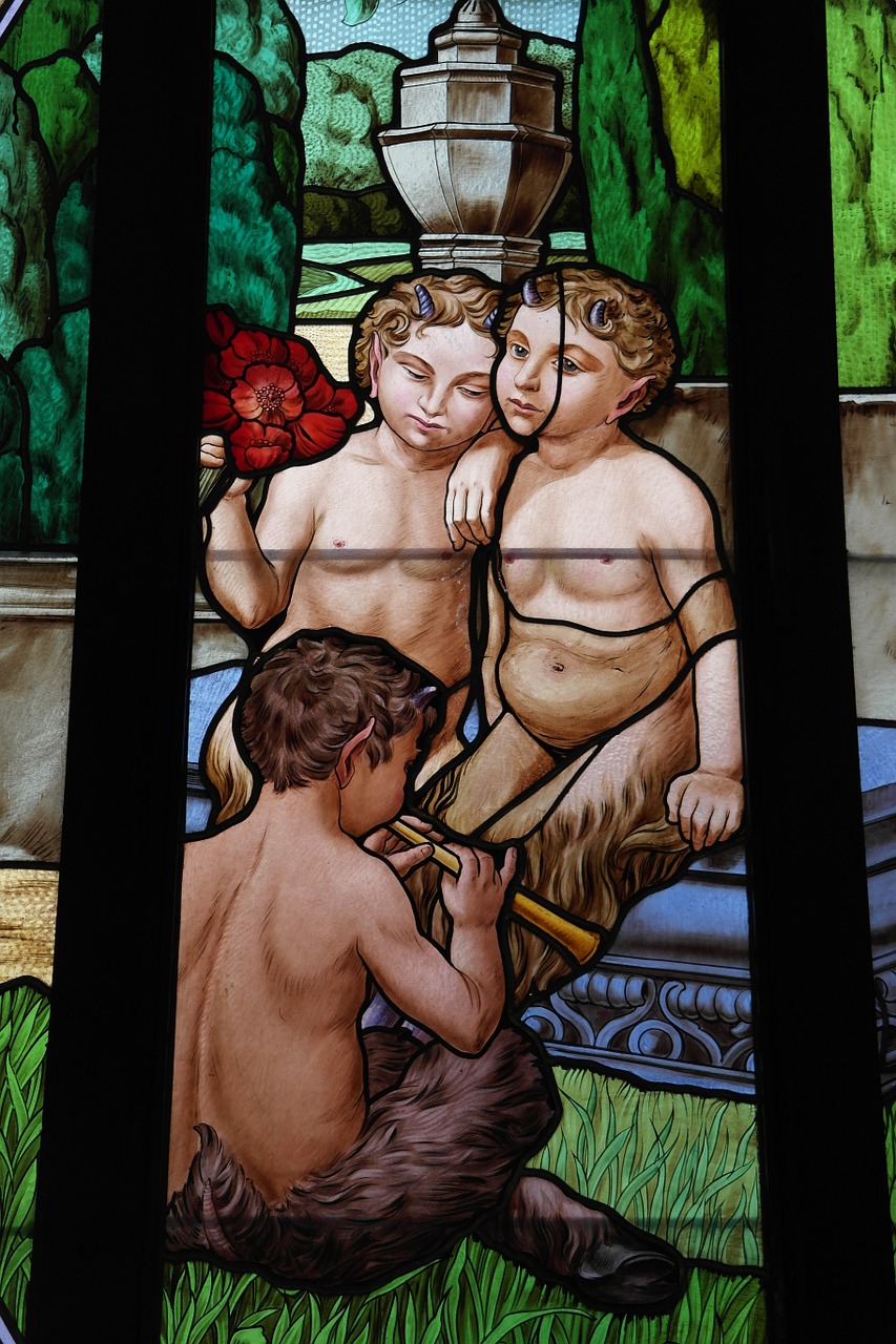 stained glass mythology love free photo