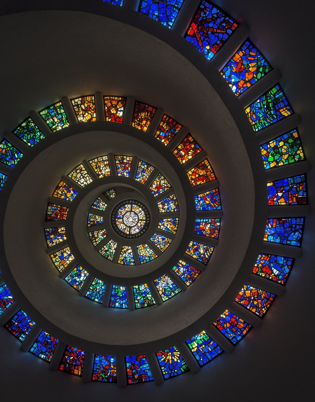 stained glass spiral window free photo