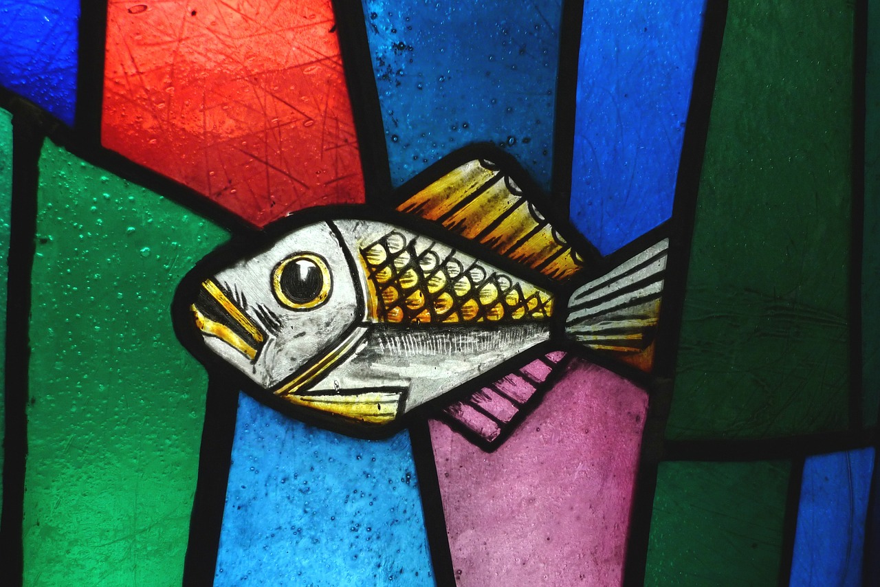 stained glass fish glass free photo